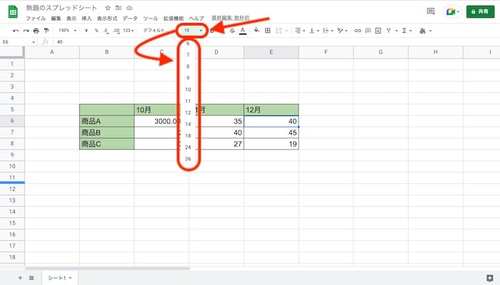 フォントサイズ